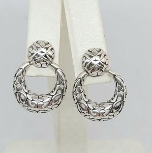 Sterling silver carved earrings